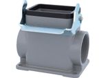 04300060293 Harting Han 6B Custodia A Base Alta, Uscita Cavi Laterale 2Xpg29, Con 1 Staffa Longitudinale PG29 Attacco A Vite