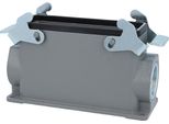 04300240270 Harting Han 24B Custodia A Base Alta, Uscita Cavi Laterale 2Xpg21, Con 2 Traverse PG21 Pressacavo