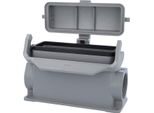 09300240295 Harting Han 24B Custodia A Base Alta, Uscita Cavi Laterale 2Xpg21, Con 1 Staffa Longitudinale Con Cappuccio Di Protezione