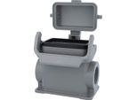 09300100297 Harting Han 10B Custodia A Base Alta, Uscita Cavi Laterale 2Xpg21, Con 1 Staffa Longitudinale Con Cappuccio Di Protezione
