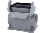 05300060267 Harting Han 6B Custodia A Base Alta, Uscita Cavi Laterale 2Xm40, Con 1 Staffa Longitudinale M40 A Vite