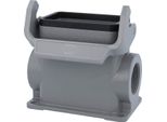 09300100292 Harting Han 10B Custodia A Base Alta, Uscita Cavi Laterale 2Xpg21, Con 1 Staffa Longitudinale PG21 Attacco A Vite