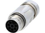 Connettore Femmina M17 Connessione A Crimpare A Pin Dritto, Numero Di Poli 7+PE Uscita Cavo Dritto, Campo Di Serraggio 8,0Mm - 10,0Mm -