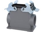 04300100273 Harting Han 10B Custodia A Base Alta, Uscita Cavi Laterale 2Xpg29, Con 2 Traverse Pressacavo PG29