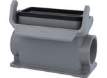 09300160291 Harting Han 16B Custodia A Base Alta, Uscita Cavi Laterale 2Xpg29, Con 1 Staffa Longitudinale PG29 Pressacavo