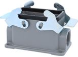 04300101231 Harting Han 10B Custodia Bassa, 1X Uscita Cavo Laterale PG16, Con 2 Traverse Pressacavo PG16