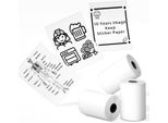 Phomemo T02 Carta Termica Autoadesiva Bianca - 10 Anni Di Adesivo 50 Mm X 3,5 M, Per Diari, Foto, Testi, Appunti Di Studio, Agende E Altro Ancora, 3 Rotoli
