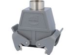 09300100732 Harting Han 10B Custodia Per Accoppiamento Alto, Uscita Cavo Diritto 1Xpg21, Con 2 Traverse Attacco A Vite PG21