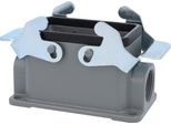 04300101271 Harting Han 10B Custodia Bassa, Uscita Cavi Laterale 2Xpg16, Con 2 Traverse Pressacavo PG16