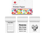 Phomemo T02 Carta Termica Autoadesiva Bianca - 2 Anni Di Adesivo 50Mm X 3,5M, Diario, Foto, Testi, Appunti Di Studio, Agende E Altro, 3 Rotoli