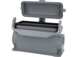 05300242267 Harting Han 24B Custodia A Base Alta, Uscita Cavi Laterale 2Xm40, Con 1 Staffa Longitudinale Con Tappo Di Protezione In Metallo -