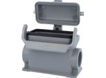 19300167297 Harting Han 16B Custodia Con Base Alta, Uscita Cavi Laterale 2Xm32, Con 1 Staffa Longitudinale Con Cappuccio Di Protezione In Metallo -