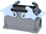04300101232 Harting Han 10B Custodia A Base Bassa, 1 Uscita Cavi Laterale M25, Con 2 Traverse M25 A Vite