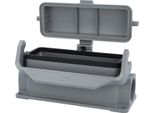 09300241295 Harting Han 24B Custodia Bassa, Uscita Cavi Laterale 2Xpg21, Con 1 Staffa Longitudinale Con Cappuccio Di Protezione