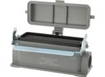 04300241295 Harting Han 24B Custodia Bassa, Uscita Cavi Laterale 2Xpg21, Con 1 Staffa Longitudinale Con Cappuccio Di Protezione