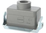 04300101750 Harting Han 10B Custodia Per Accoppiamento Basso, Uscita Cavo Diritto 1Xm20, Con 1 Staffa Longitudinale M20 Attacco A Vite