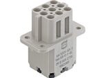 09120082734 Harting Han Q8/0 Inserto Presa (F) Connessione Quick-Lock, 8 Poli+Pe 500V, 16A - 1 Pezzo