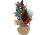 Atmosphera | Albero Di Natale - Albero Di Natale - 24 Cm - In Sacco Di Iuta - Decorazione Natalizia - Mini Albero Di Natale