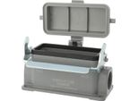 04300161295 Harting Han 16B Custodia Bassa, Uscita Cavi Laterale 2Xpg21, Con 1 Staffa Longitudinale Con Cappuccio Di Protezione