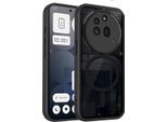 Custodia Magnetica Per Nothing Phone 3A Pro, Custodia Rigida Traslucida In Pc Con Cornice Morbida In Tpu Nero