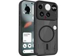Custodia Magnetica Per Nothing Phone 3, Custodia Rigida Traslucida In Pc Con Cornice Morbida In Tpu Nero