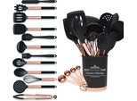 Utensili Da Cucina In Silicone - Set Di Pentole - Senza Bpa - Da Appendere - Set Di Utensili Da Cucina Con Supporto - Robusto - Resistente Al Calore - Silicone - Pentole
