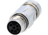 Connettore Femmina M17 Connessione A Crimpare Con Pin Dritto, Numero Di Poli 5+PE Uscita Cavo Dritta, Campo Di Serraggio 8,0Mm - 10,0Mm -