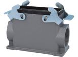 04300160271 Harting Han 16B Custodia A Base Alta, Uscita Cavi Laterale 2Xpg29, Con 2 Traverse Pressacavo PG29