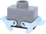 04300101731 Harting Han 10B Custodia Con Attacco Basso, 1X Uscita Cavo Dritto PG16, Con 2 Traverse PG16 Pressacavo