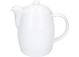 Caraffa Kawi 850Ml Con Coperchio In Porcellana Per Tè E Caffè Bianco