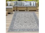 Tappeto Vintage Con Motivo Ornamentale Per Il Soggiorno All'aperto, Colore Grigio, Dimensioni - 80 X 300 Cm