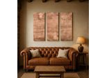 Copperandcraft Murale In Vero Rame 3 Pannelli 60X60 Cm, Arte Murale In Metallo Fatta A Mano, Rivestimento Murale Rustico, Stile Industriale, Ue
