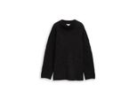 Tom Tailor Damen Oversize Strickpullover Mit Glitzer-Effekt, Schwarz, Gemustert, Gr. Xs