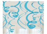 Spirale Appesa Decorazione Festa 12 Pezzi Blu 56Cm - Taglia Unica