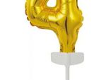 Palloncino Amscan In Foil Numero '4' 18,5 X 9 Cm Oro