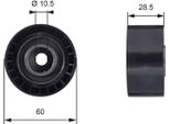 Gates T42036 - Puleggia Folle Oe 6635942, Cinghia Di Distribuzione Per Escort V, Escort Vi, Escort Vii, Fiesta Iii, Mondeo Ii, Orion Iii (Gal)