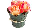 Kunstblume BOTANIC-HAUS "Rosenarrangement Groß Mit BläTtern Umwickelt", Orange, B:13Cm H:14Cm T:13Cm Ø:13Cm, Kunststoff, Kunstpflanzen