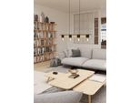 Eglo HäNgeleuchte "Bailrigg Pendellampe, Stahl Und Holz, E27, Esszimmerlampe, HäNgelampe", Braun (Schwarz, Braun), 4, Ø 0Cm H: 110Cm, 1 Stk., Leuchten, HäNgeleuchte, L89,5 X B4,5 X H110 Cm, Schwarz, Braun, 4X40W Exkl., HäNgeleuchte