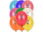 Palloncini Per Feste Con Facce Buffe 10 Pezzi Colorati Da 27 Cm - Taglia Unica