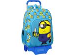 Zaino Scuola Con Ruote Minions Minionstatic Blu (33 X 42 X 14 Cm)