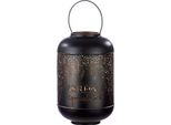 Gilde Windlicht, "Hereinspaziert"", Schriftzug, Metall, Schwarz, Ve 1, H. 50 Cm, D. 24 Cm 50588"