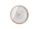 Casablanca Wanduhr, Rund, "One Line Flower"", Blumendesign, Mdf, Naturfarben, , L. 5 Cm, D. 41,5 Cm 50419"