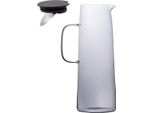 Caraffa In Vetro Intirilife In Smokey Grey - Capacità 1,4 Litri - Caraffa In Vetro Con Coperchio E Colino Per Bevande Calde E Fredde, Tè, Succo Di Frutta E Limonata