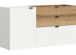Xonox.Home Cassettiera A Muro Naro L/H/D: 120X64X37 Cm In Riproduzione Bianca E Riproduzione Rovere Evoke
