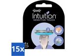 Wilkinson - Lame Di Ricarica Intuition Sensitive Touch - Con Aloe Vera - 3 Lamette - Confezione Risparmio - 15 Pezzi