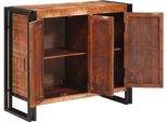 Vidaxl Credenza Con Ante Brown Legno Massiccio Riciclato E Metallo
