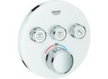 Grohe Grohtherm Smartcontrol Thermostat Avec Trois Vannes D'arrêT, Rosace Murale Ronde, Blanc Lune, 29904LS0, 29904LS0