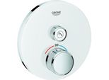 Grohe Grohtherm Smartcontrol Thermostat Avec Un Robinet D'arrêT, Rosace Murale Ronde, Blanc Lune, 29150LS0, 29150LS0