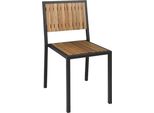 Sedie Bolero In Acciaio E Legno Di Acacia Senza Braccioli (4 Pezzi)