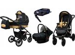 BabyLux® Largo | 4in1 Kinderwagen Set | Black Coffe | Kombikinderwagen | Kinderwagenset